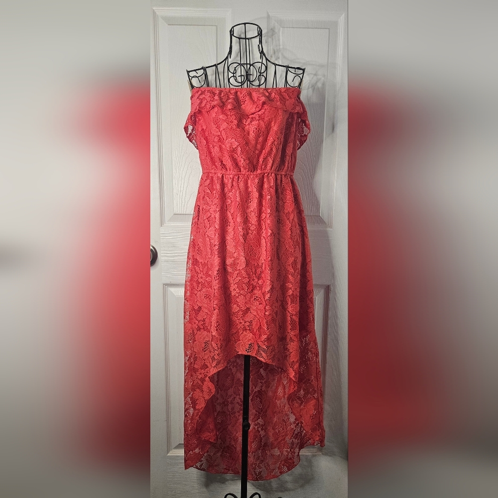 Trixxi Crochet-Lace High-Low Sundress